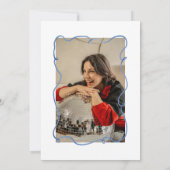 40. Handgezeichnetes Champagner Foto Geburtstag Einladung (Rückseite)