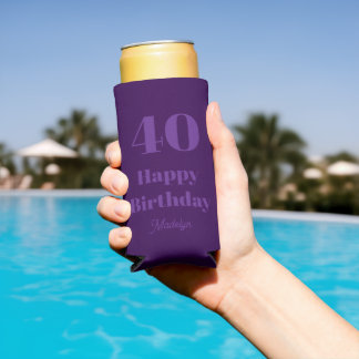40 Happy Birthday Script Elegant Purple Selters Dosenkühler