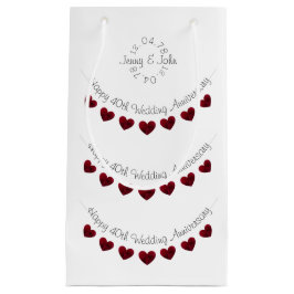40. Hochzeit Jahresjubiläum rubines Herz kleine Ge Kleine Geschenktüte