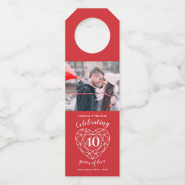 40. Hochzeit Jubiläum Foto Edelstein Herz Flaschenanhänger