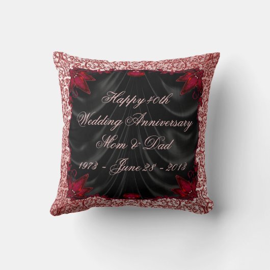40. Hochzeit-Jubiläum-Kissen Kissen (Rückseite)