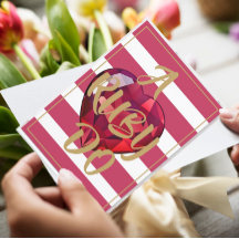 40. Hochzeit Jubiläum Red Striped Elegant