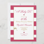 40. Hochzeit Jubiläum Rotes Elegant Ein Ruby Do Einladung (Rückseite)