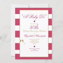 40. Hochzeit Jubiläum Rotes Elegant Ein Ruby Do Einladung