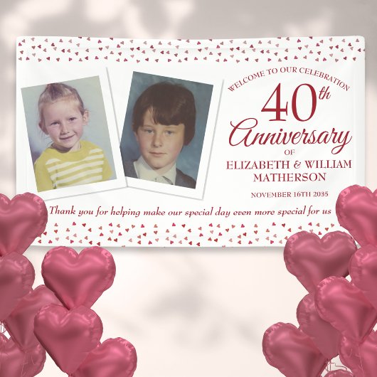 40. Hochzeit Ruby Jubiläum Kindermädchen willkomme Banner