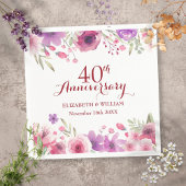 40. Hochzeit Ruby-Jubiläum Land Blumenkohl Serviette