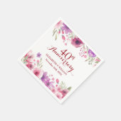 40. Hochzeit Ruby-Jubiläum Land Blumenkohl Serviette (Ecke)