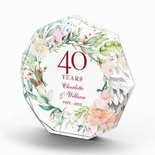 40. Hochzeit Ruby Jubiläum Rose Garland  Fotoblock (Rechts)