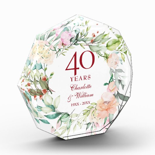 40. Hochzeit Ruby Jubiläum Rose Garland  Fotoblock (Links)