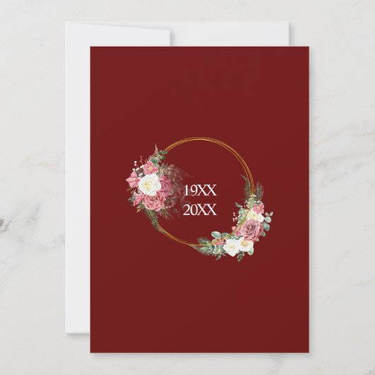 40. Hochzeit Ruby Roses Save The Date (Rückseite)