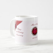 40. Hochzeits-Jahrestags-Tasse Kaffeetasse (Vorderseite Links)