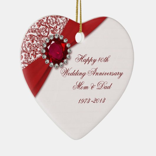 40. Hochzeitsfeier Keramik Ornament (Rechts)