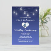 40. Hochzeitsfeier - Saitenlicht Einladung (Stehend Vorderseite)