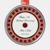 40. Hochzeitsfeier Silbernes Ornament (Vorne)