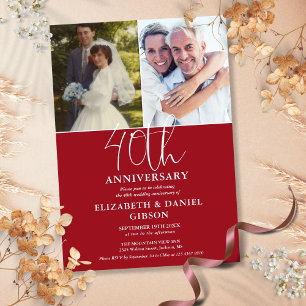 40. Hochzeitsjubiläum Damals Und Heute 2 Foto Einladung