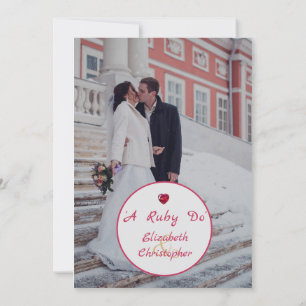 40. Hochzeitsjubiläum Elegantes Foto Ein Rubin-Tu  Einladung