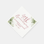 40. Hochzeitsjubiläum Grünpflanzen Floral Serviette (Ecke)