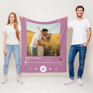 40. Hochzeitsjubiläum Lavendel Foto Song Album Fleecedecke