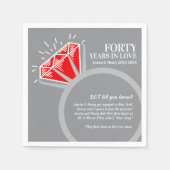 40. Hochzeitsjubiläum Party Ruby Ring Funts Fakten Serviette (Vorderseite)