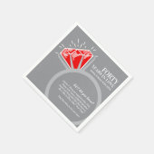 40. Hochzeitsjubiläum Party Ruby Ring Funts Fakten Serviette (Ecke)