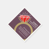 40. Hochzeitsjubiläum Party Ruby Ring Funts Fakten Serviette (Ecke)