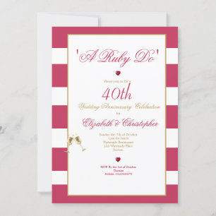 40. Hochzeitsjubiläum Rot Elegant Ein Rubin-Tu Einladung