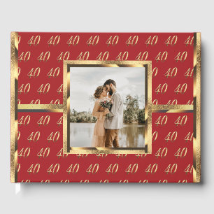 40. Hochzeitsjubiläum Rubin-Hochzeit Rot und Gold Gästebuch