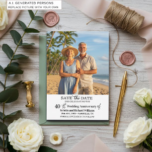 40. Hochzeitsjubiläum Save-the-Date-Foto Mitteilungskarte