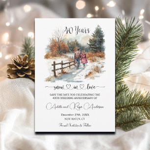 40. Hochzeitsjubiläum Winterlandschaft Romantisch Save The Date