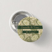 40. Hochzeitsjubiläums-Blumenstrauß  Button (Vorne & Hinten)