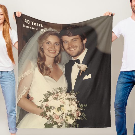 40. Hochzeitsjubiläums-Fleece-Decke Foto Fleecedecke
