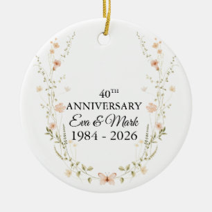 40. Hochzeitsjubiläumsgeschenk für Eltern 2026 Keramik Ornament