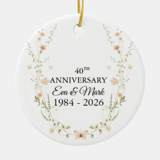 40. Hochzeitsjubiläumsgeschenk für Eltern 2026 Keramik Ornament