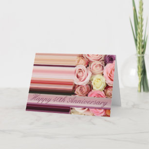 40. Hochzeitskarte - Pastellstreifen für Rose Karte