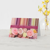 40. Hochzeitskarte - Pastellstreifen für Rose Karte (Gelbe Blume)