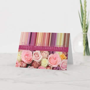 40. Hochzeitskarte - Pastellstreifen für Rose Karte