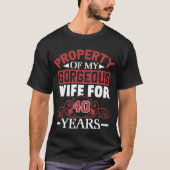 40. Hochzeitspende für Ehemann 40 Jahre T-Shirt (Vorderseite)