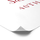 40. Hochzeitstag 2 Foto Begrüßungszeichen Poster (Ecke)