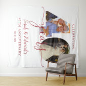 40. Hochzeitstag 2 Foto Hintergrund Wandteppich (Beispiel (Horizontal))