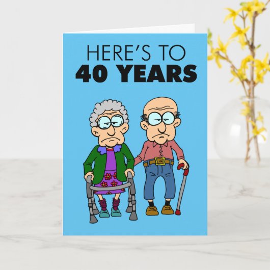 40. Hochzeitstag alt Karte (Gelbe Blume)