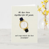 40. Hochzeitstag Armbanduhr Karte (Gelbe Blume)