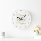 40. Hochzeitstag Bester Freund Große Wanduhr (Zuhause)