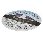 40. Hochzeitstag, Bluebirds of a Feather Schneidebrett (Ecke)