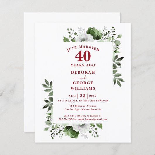 40. Hochzeitstag Blumenladen (Vorne/Hinten)