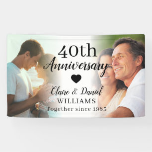 40. Hochzeitstag Custom 2 Foto Collage Banner