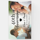 40. Hochzeitstag Custom 2 Foto Collage Banner (Vertikal)