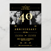 40. Hochzeitstag damals und heute Folieneinladung (Vorderseite)