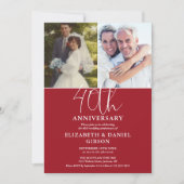 40. Hochzeitstag damals und jetzt 2 Foto Einladung (Vorderseite)