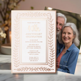 40. Hochzeitstag Einladung Botanische Rose