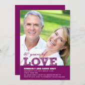 40. Hochzeitstag Einladung in Lila (Vorne/Hinten)